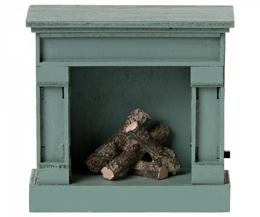 Maileg Miniature fireplace - Vintage Blue