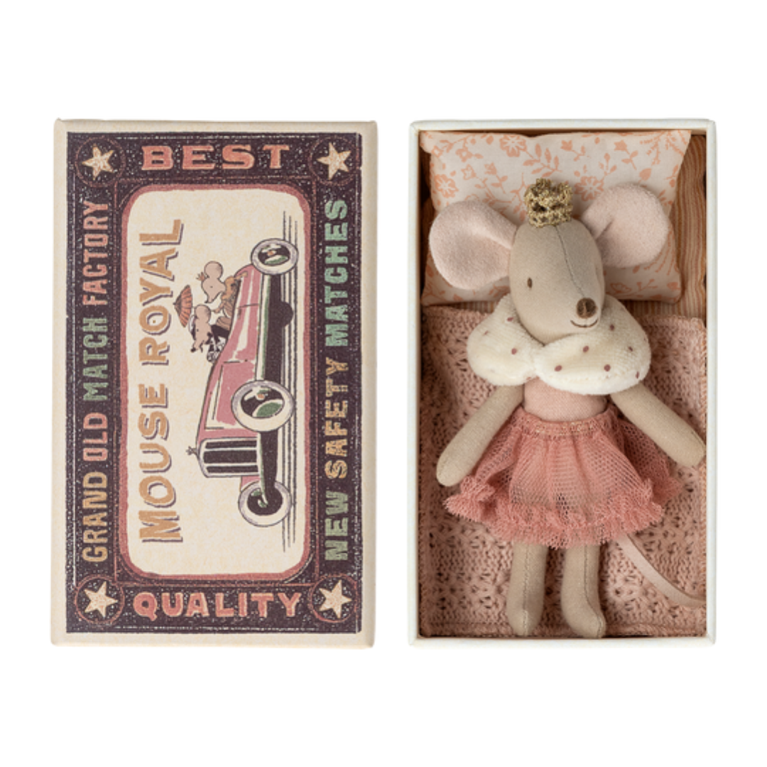 Maileg Princess Mouse, Little Sister in Matchbox