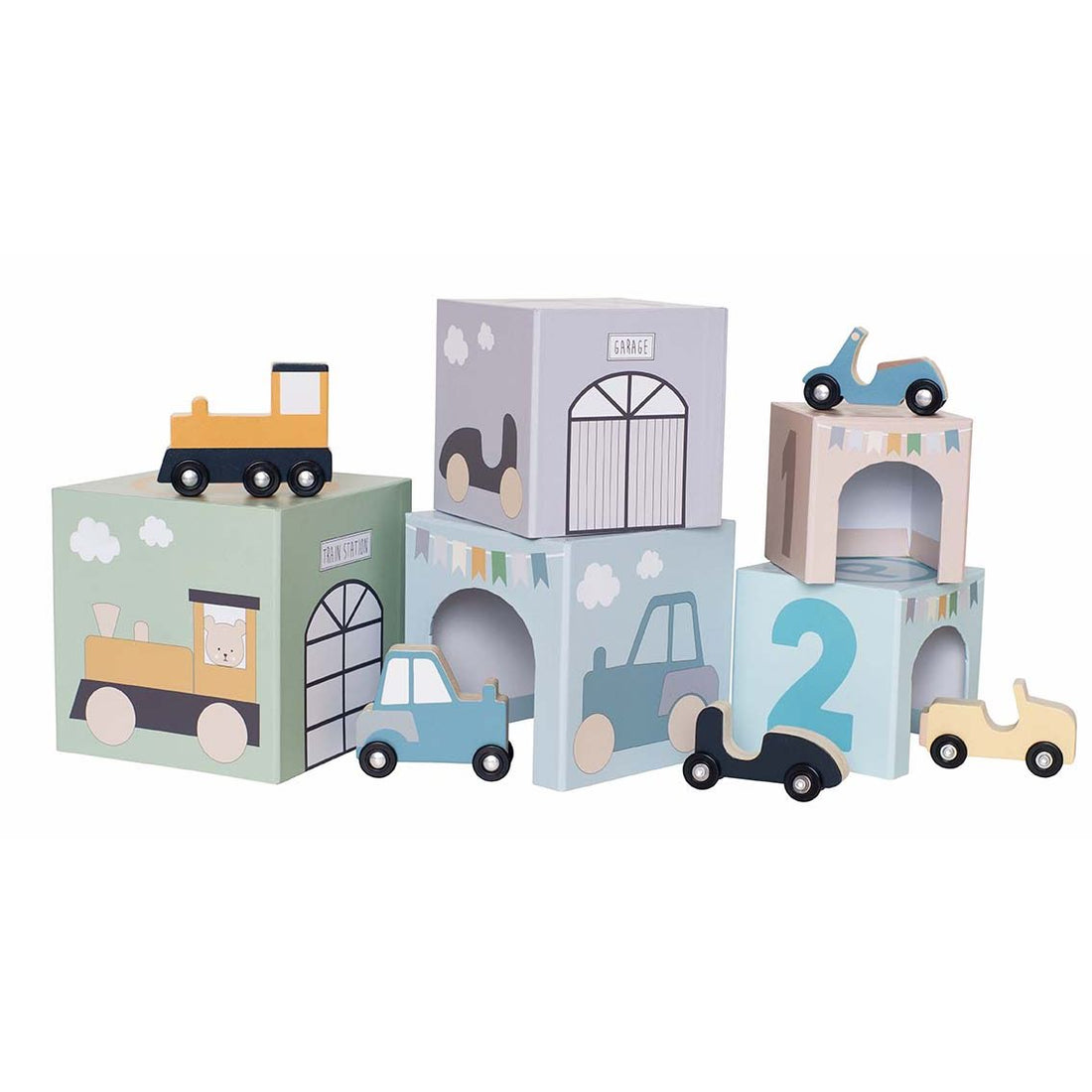 JaBaDaBaDo Stacking cubes - Vehicles 1-5