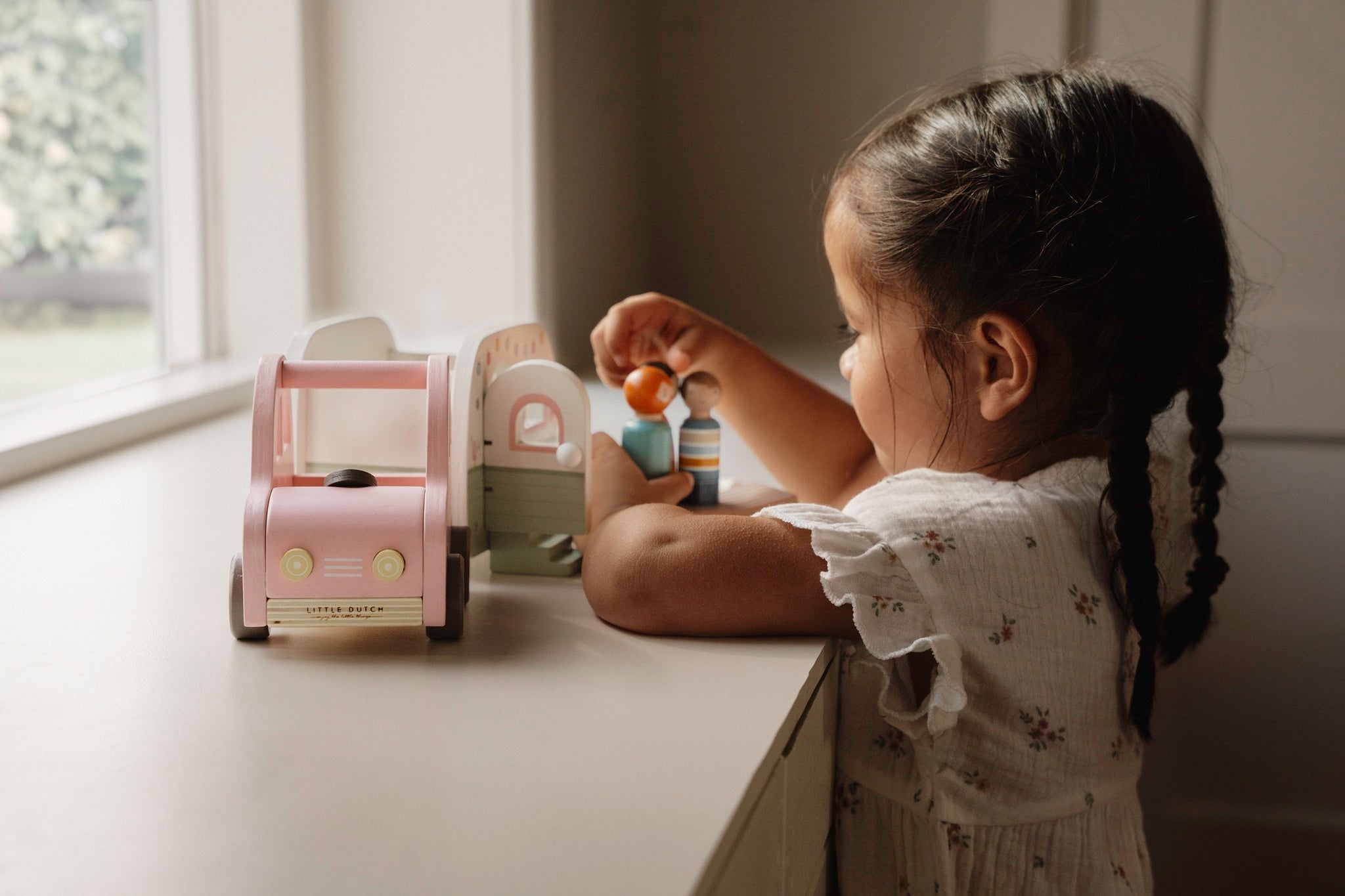 Little Dutch Toy Car with Caravan