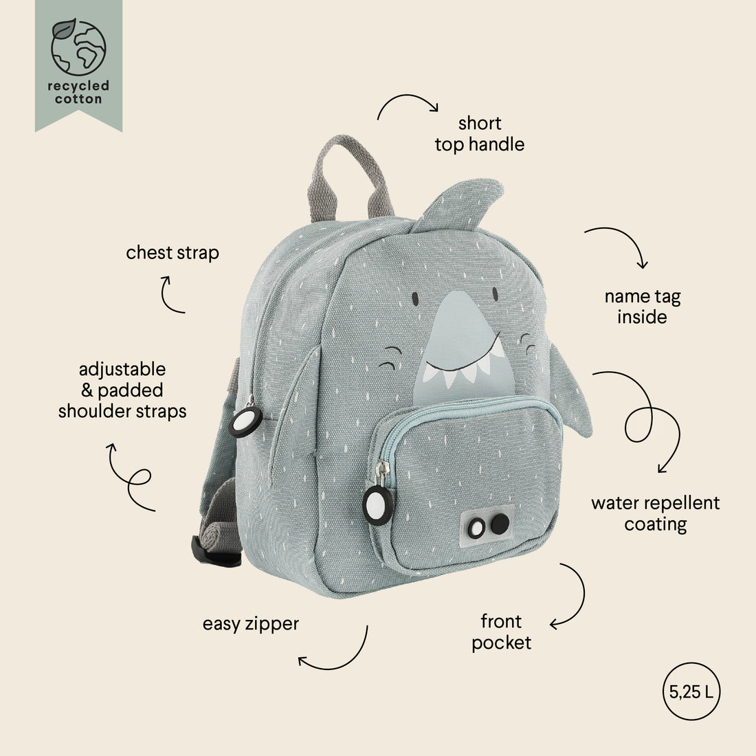 Trixie Small backpack - Mr. Shark