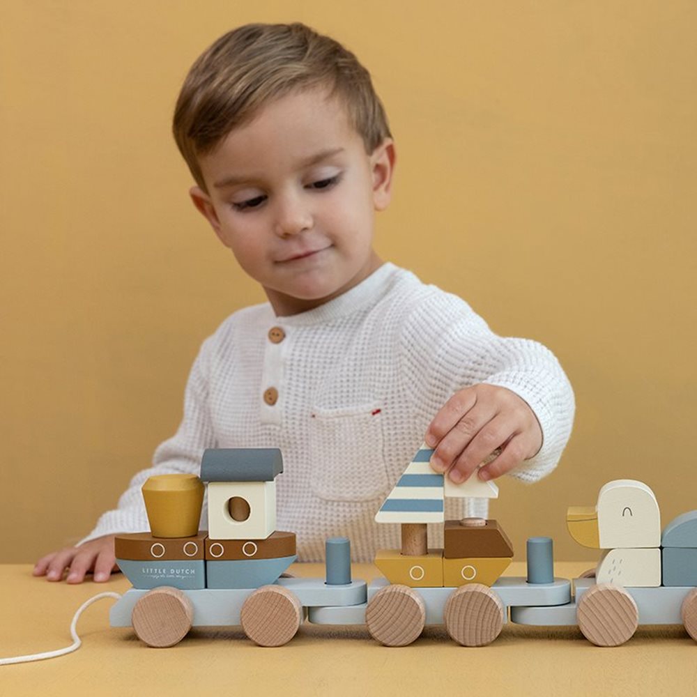 Little Dutch Wooden Stacking Train - Sailors Bay