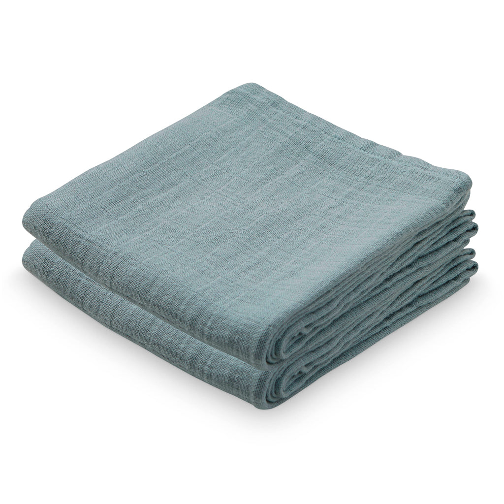 Large Muslin Cloth, 2-pack - GOTS Petroleum