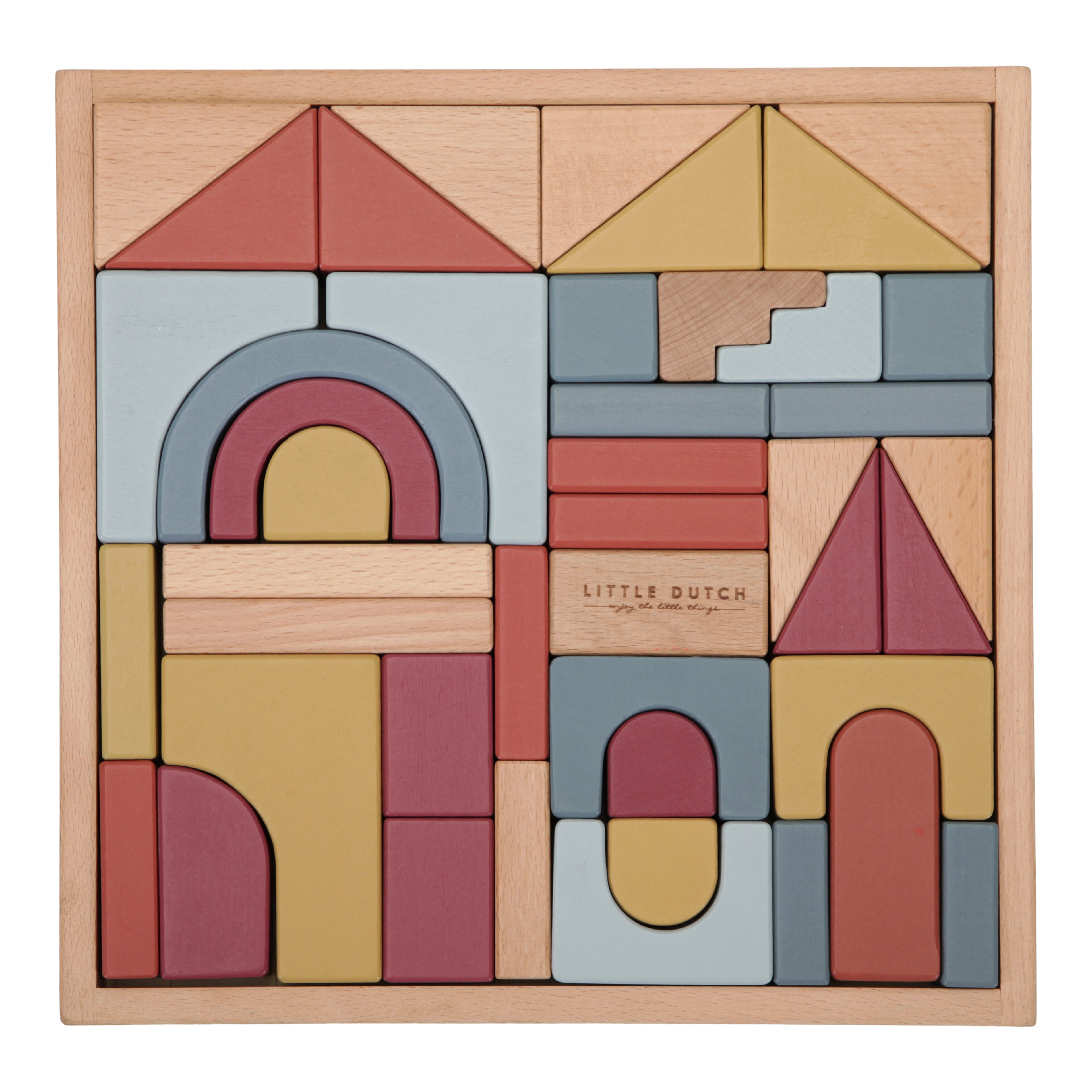 Little Dutch Wooden Building Blocks - Pure & Natural - Set of 47