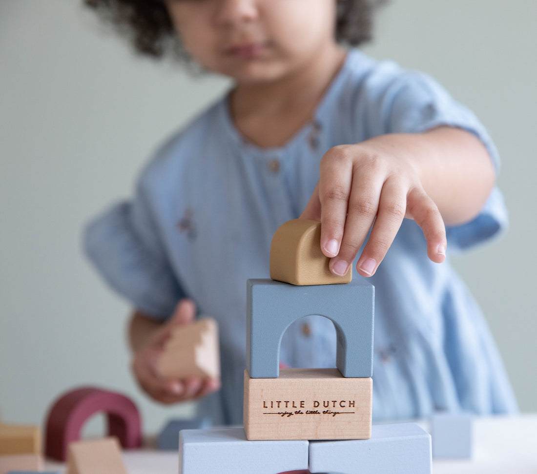 Little Dutch Wooden Building Blocks - Pure & Natural - Set of 47