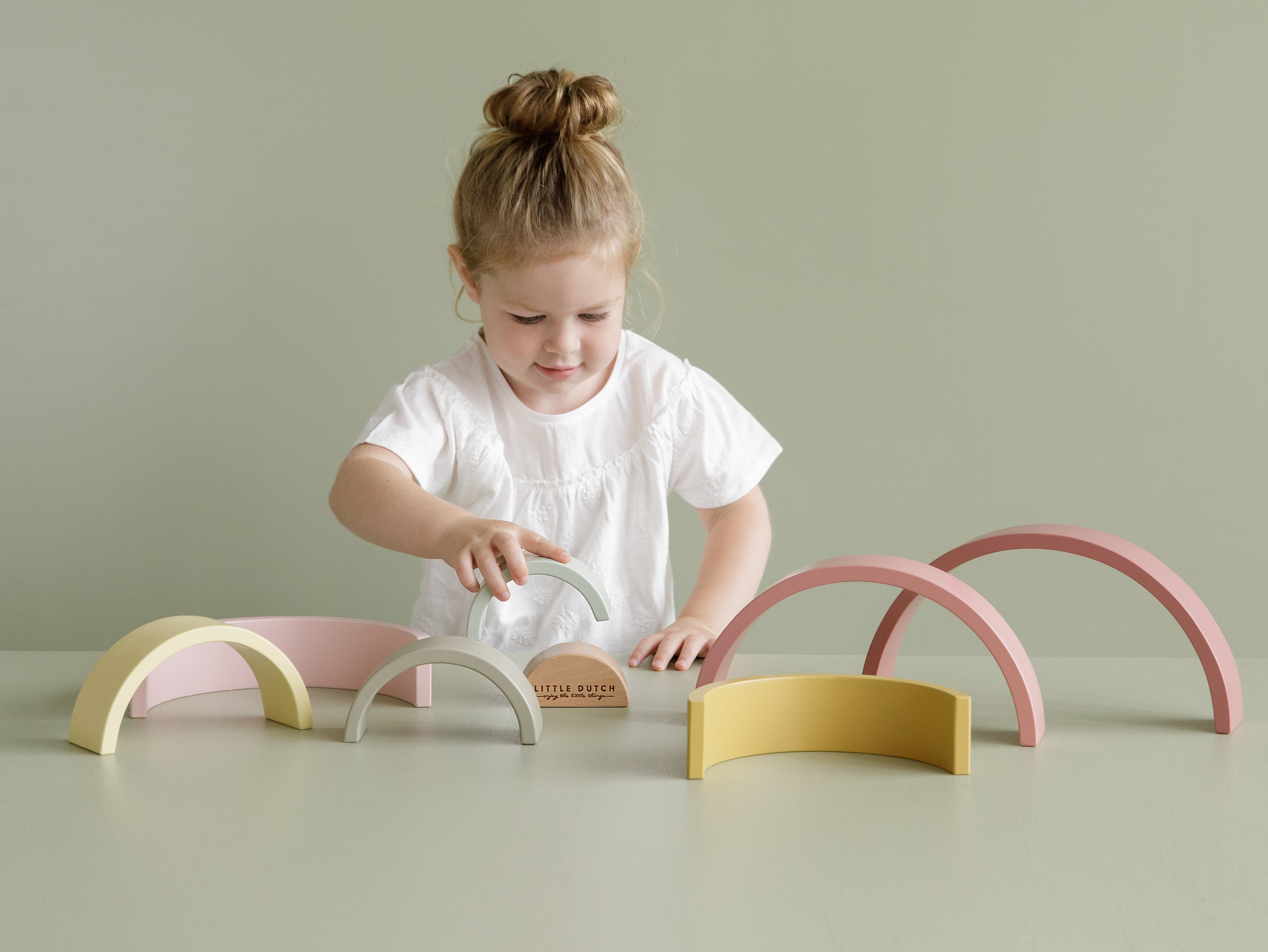 Little Dutch Wooden Rainbow - Wild Flowers Pink