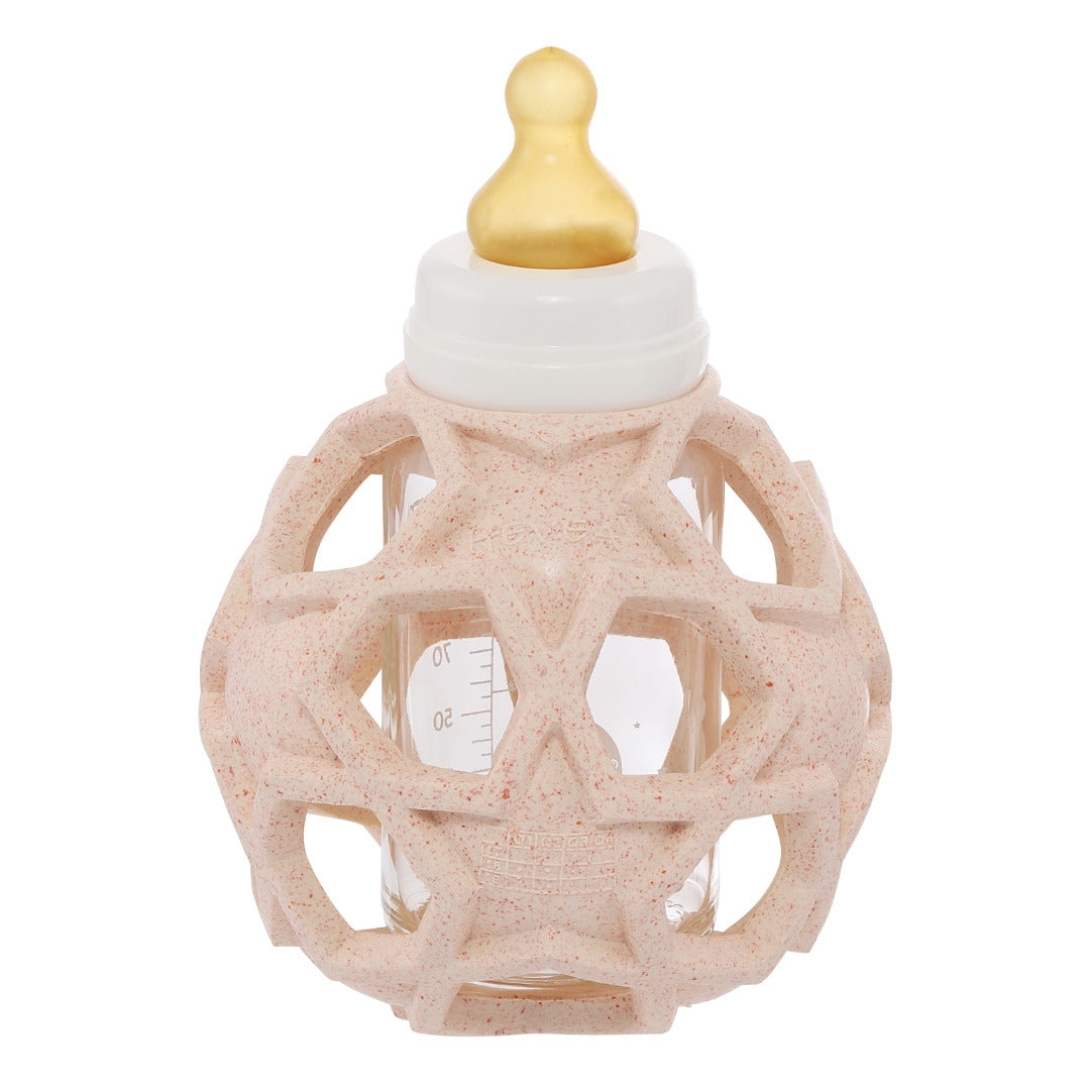 2in1 Baby Glass Bottle with Star Ball - PInk