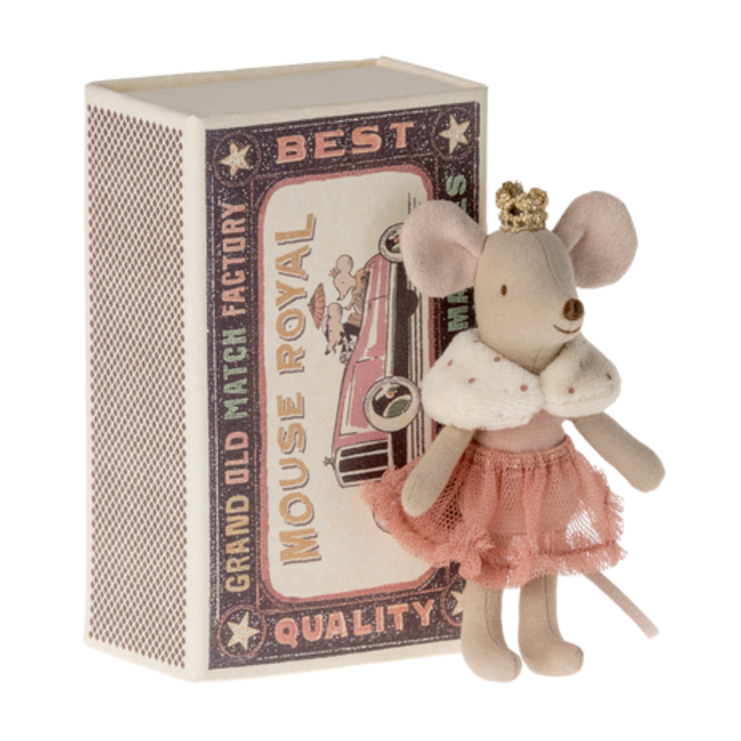 Maileg Princess Mouse, Little Sister in Matchbox