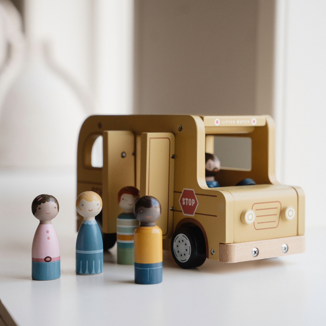 Little Dutch Wooden School Bus with Figures