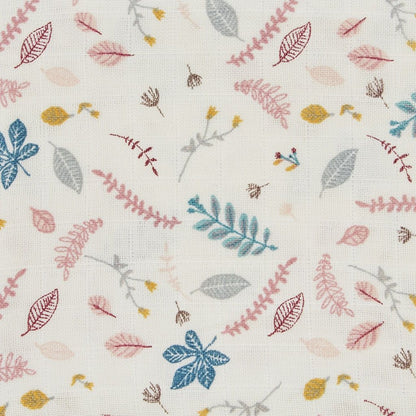 Muslin Cloth 3-pack - Mix Pressed Leaves Rose, Dusty Rose, Creme White