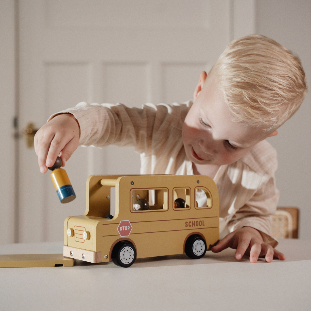 Little Dutch Wooden School Bus with Figures