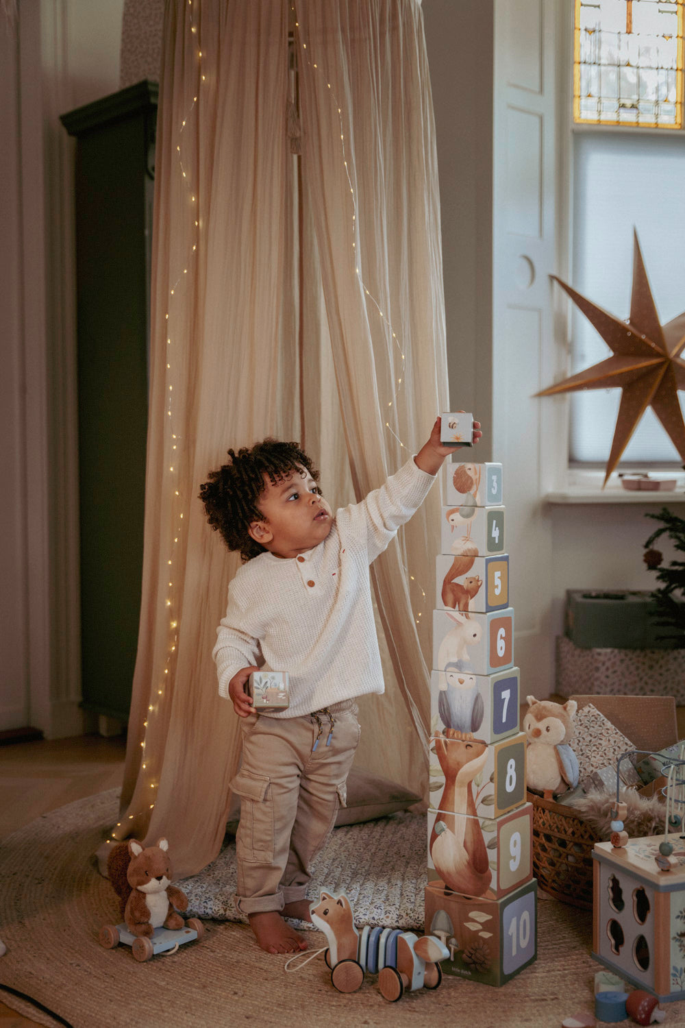 Little Dutch Cardboard Building Blocks -Forest Friends