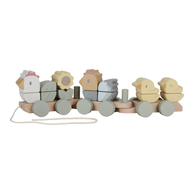 Little Dutch Wooden Stacking Train - Little Farm Chicken