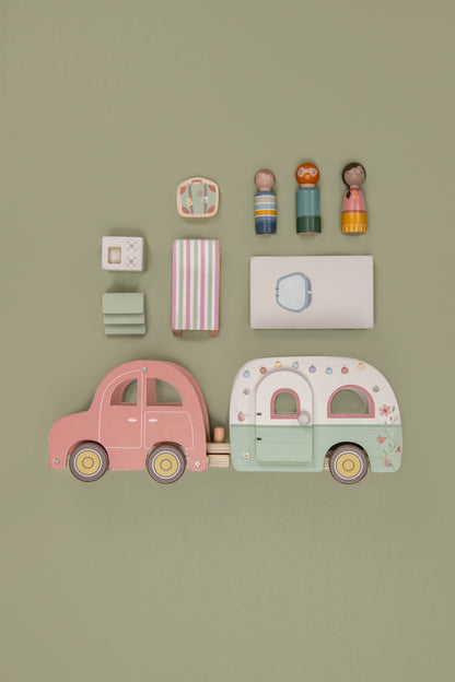 Little Dutch Toy Car with Caravan