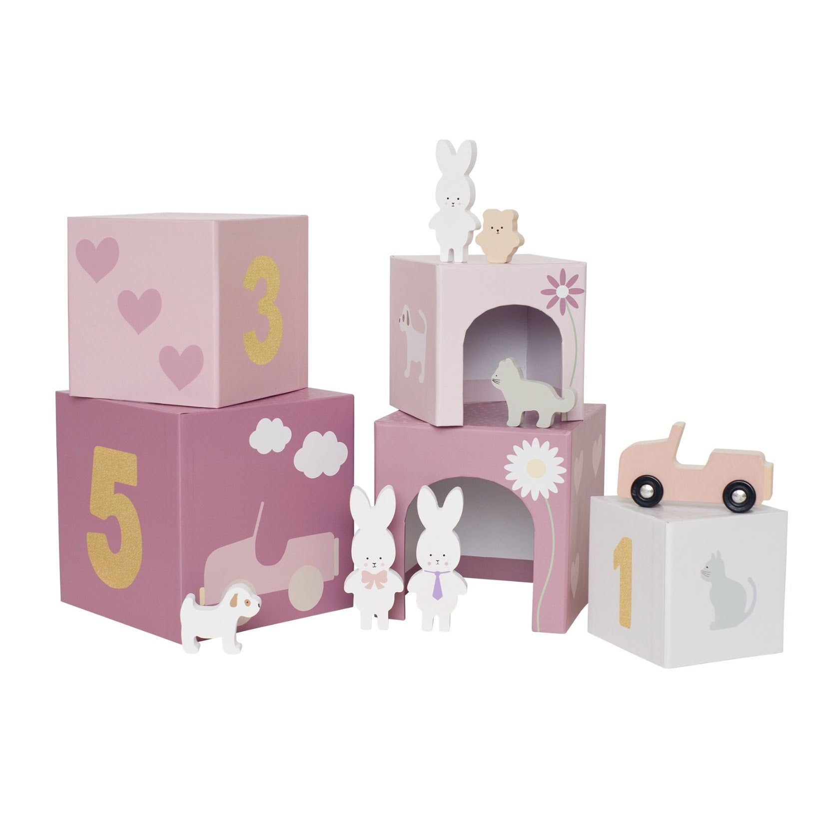 JaBaDaBaDo Stacking cubes - Bunny family 1-5