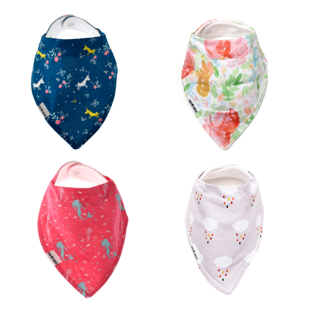 Baby Bibs Mystery Bundle- 4 Bibs (Girl)