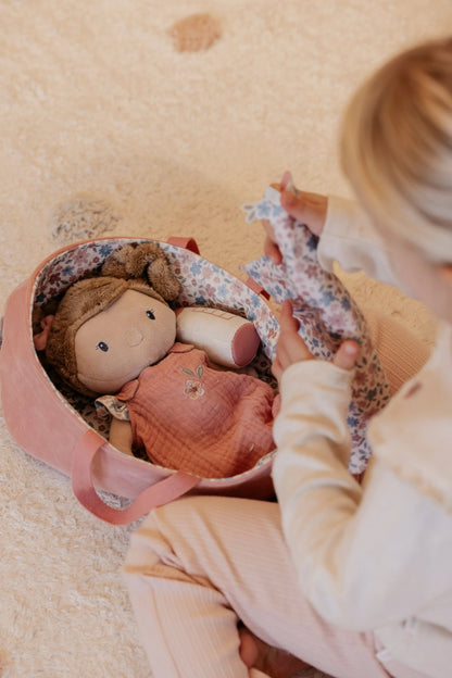 NEW Baby Doll Rosa in Basket