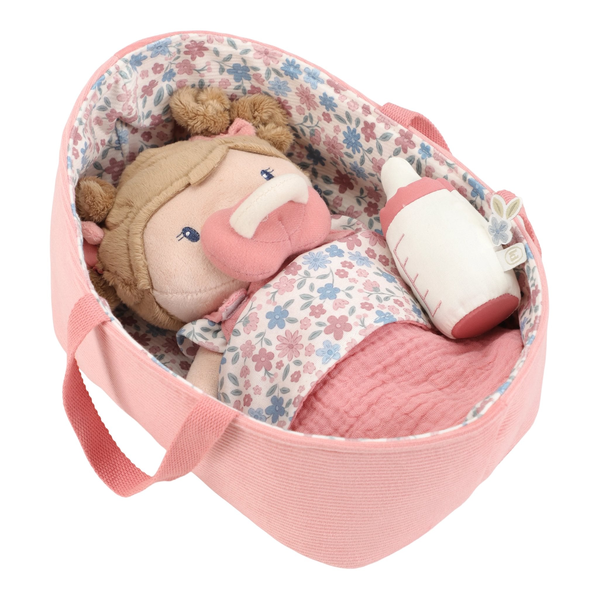 NEW Baby Doll Rosa in Basket