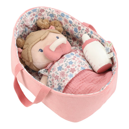 NEW Baby Doll Rosa in Basket