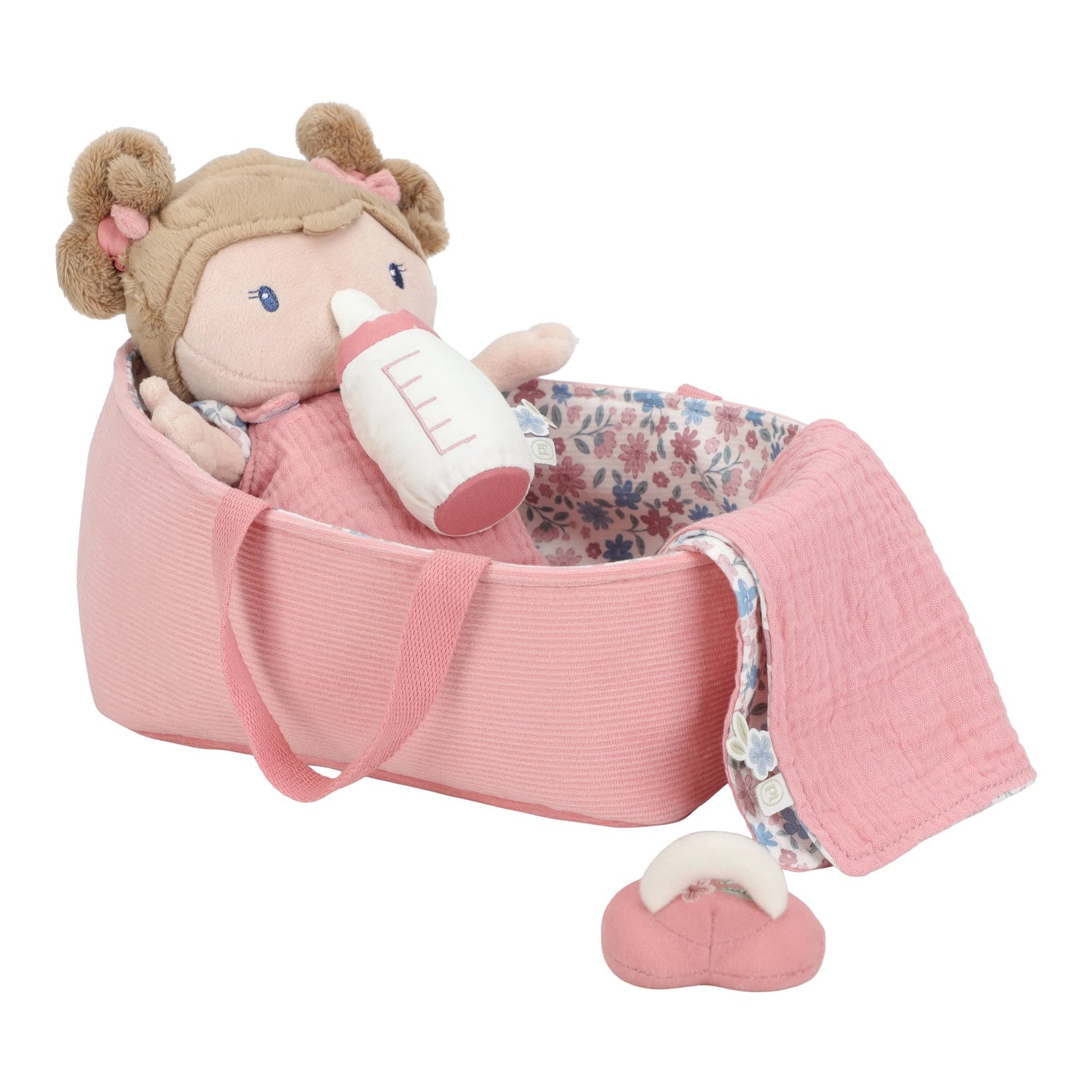 NEW Baby Doll Rosa in Basket