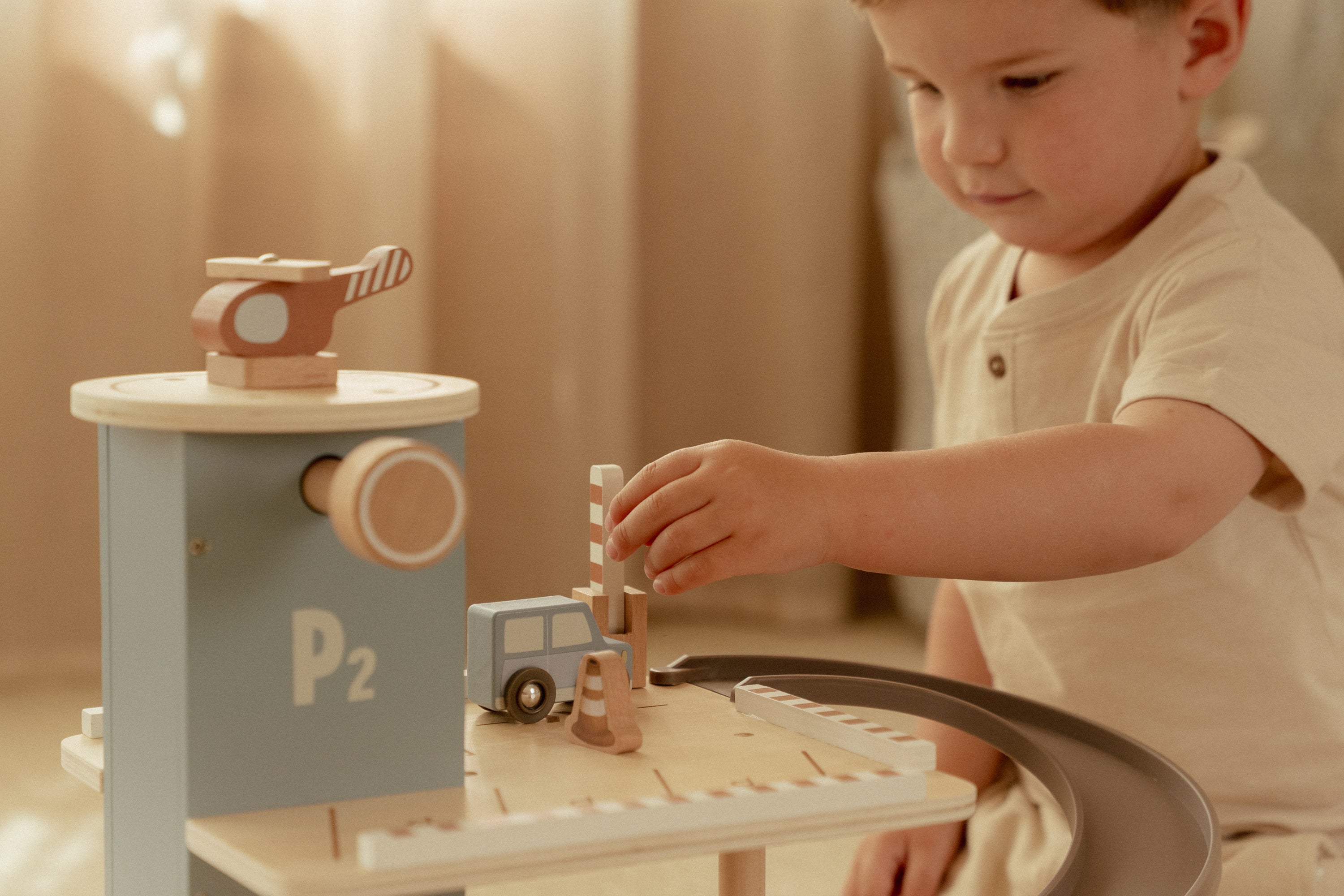 Little Dutch Wooden Toy Garage- Blue