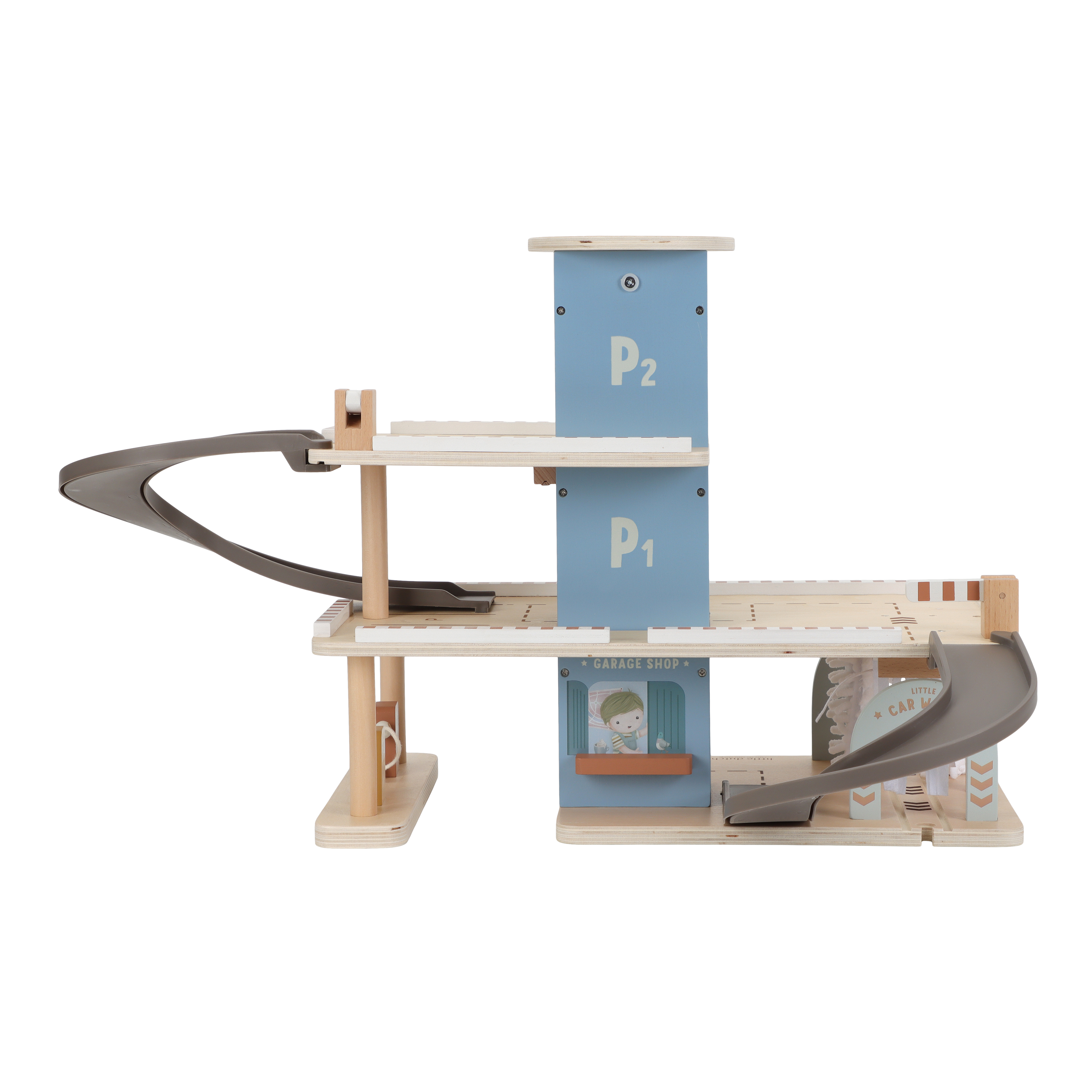 Little Dutch Wooden Toy Garage- Blue