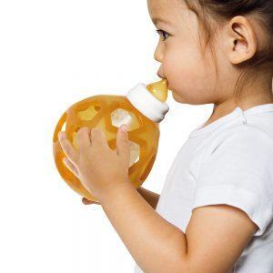 2in1 Baby Glass Bottle with Star Ball - PInk