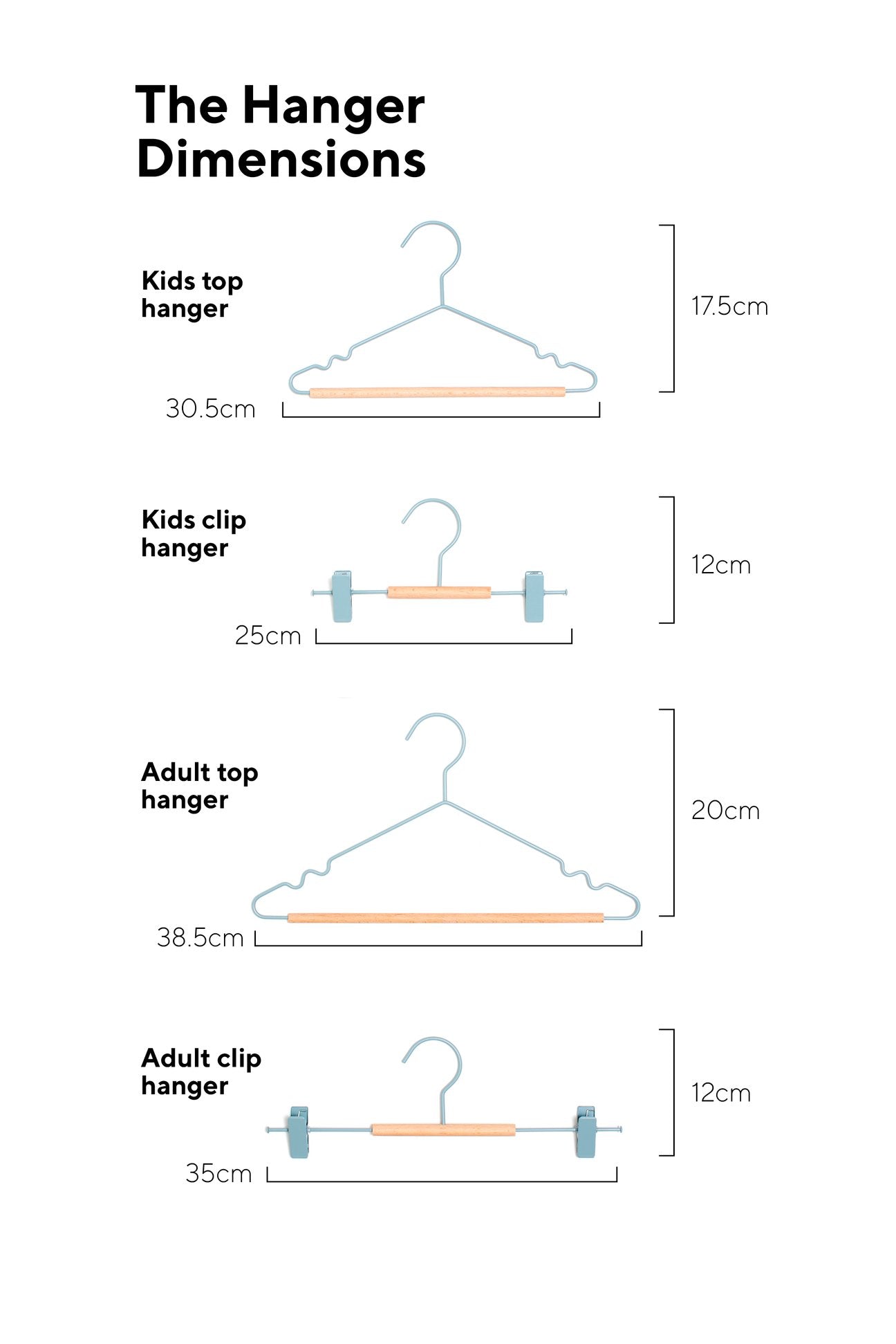 Kids Top Hangers- Choose your colour