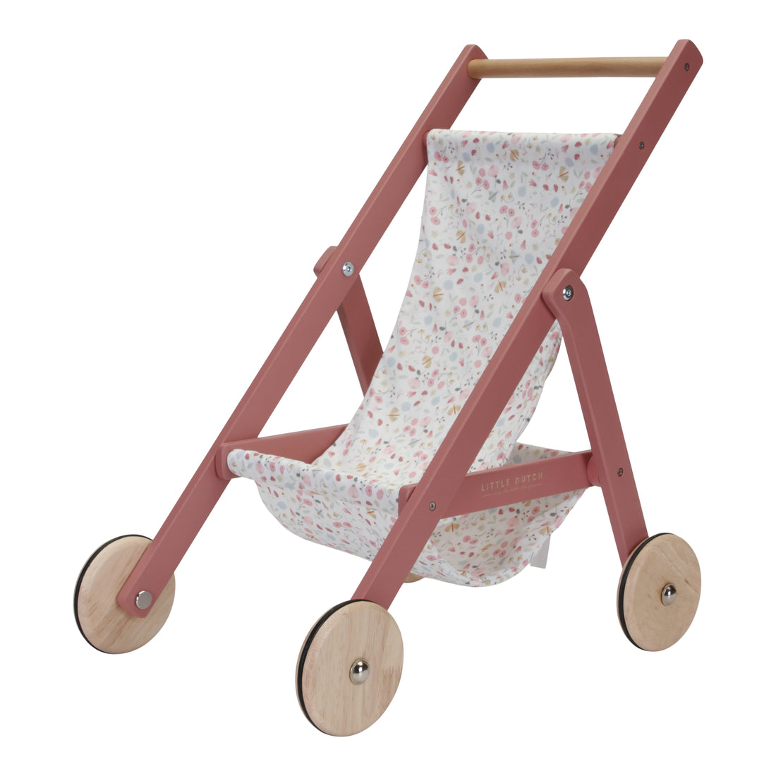 Little Dutch Wooden Doll Buggy - Flowers and Butterflies