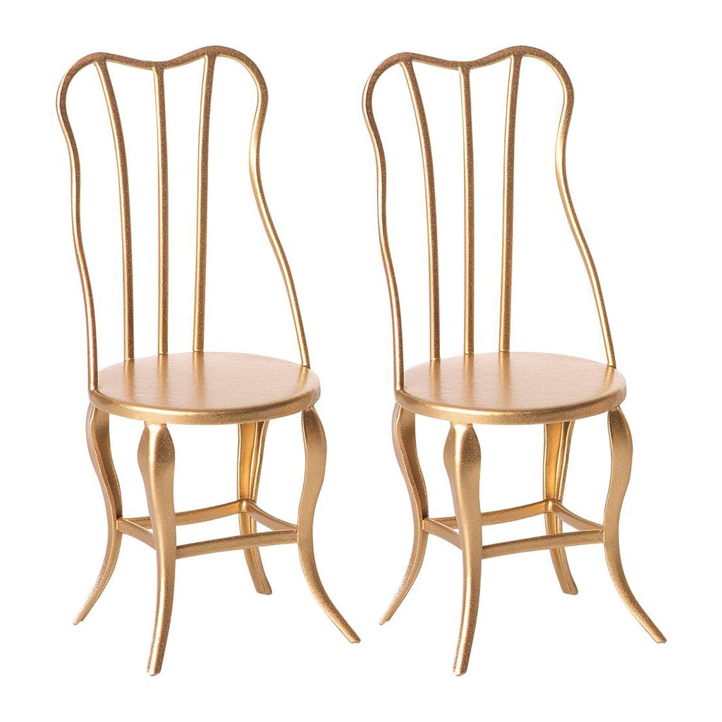 Maileg Vintage Chair Micro - Gold (Set of 2)
