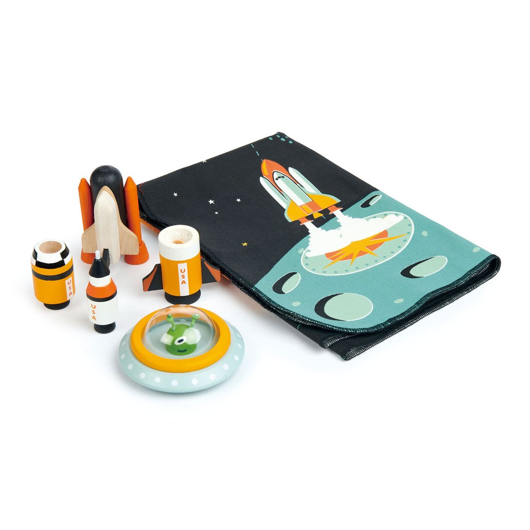 Space Adventure Space Playmat with Wooden Toys