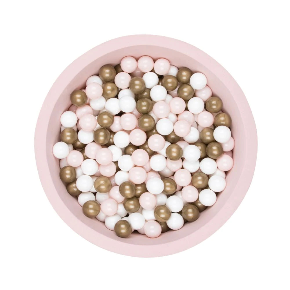 Larisa &amp; Pumpkin Powder Ball Pit - Powder/Gold/White Balls